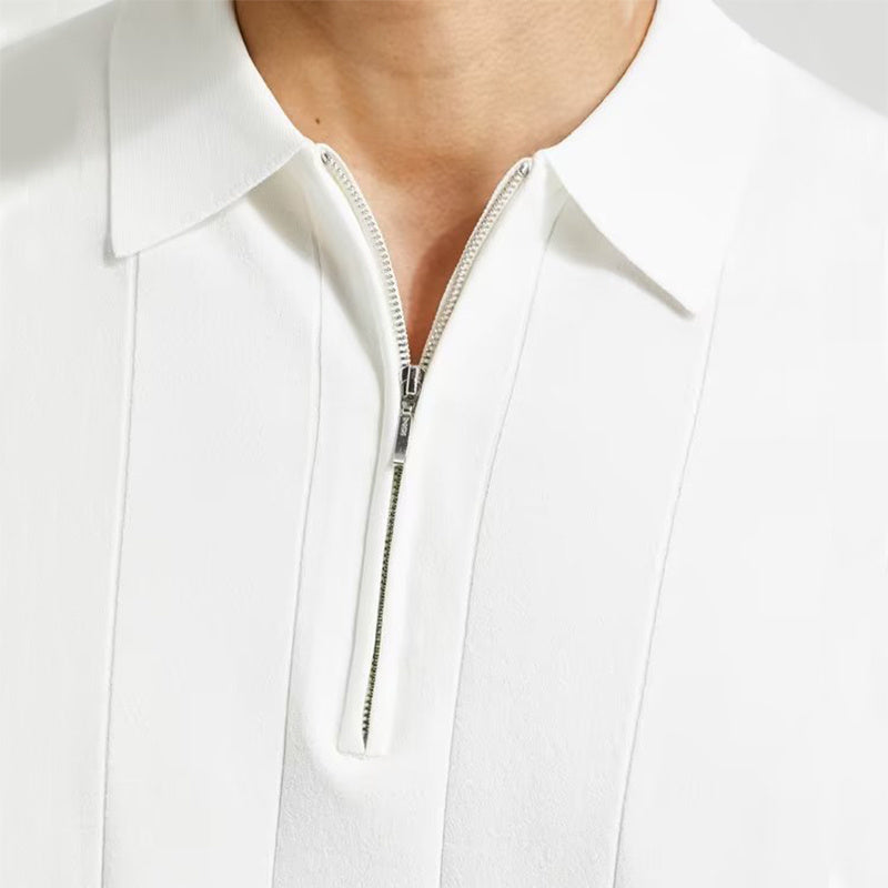 Riviera Short-sleeved Zipper Polo Shirt
